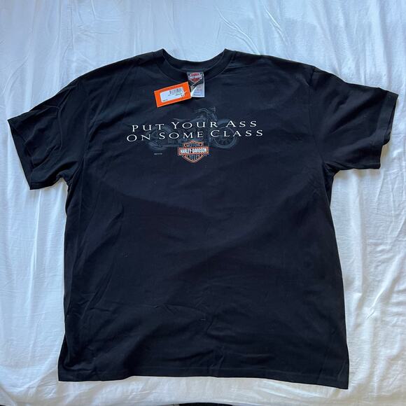 NWT Put Your Ahh On Some Class Harley Davidson Black T-Shirt 25.5x31” - Picture 2 of 7